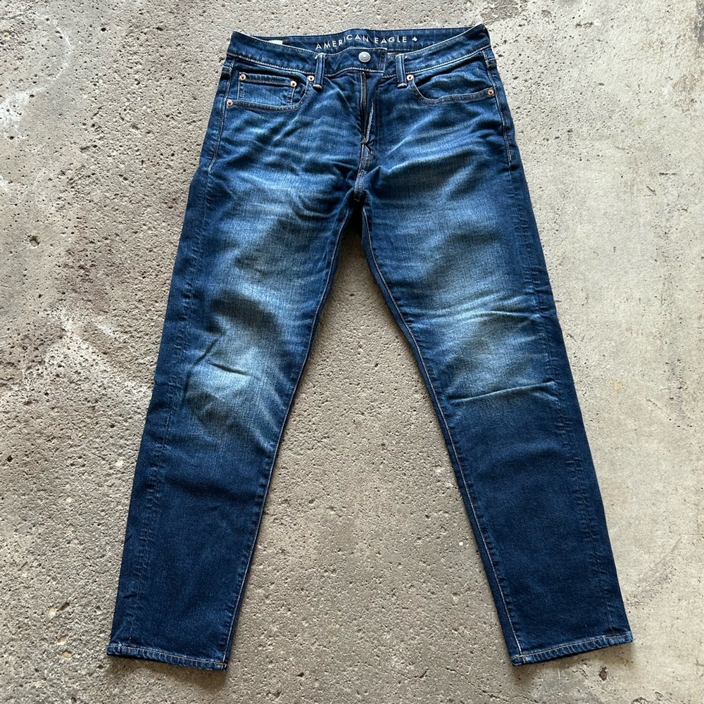 American Eagle Outfitters Men's Dark Blue Slim Jeans